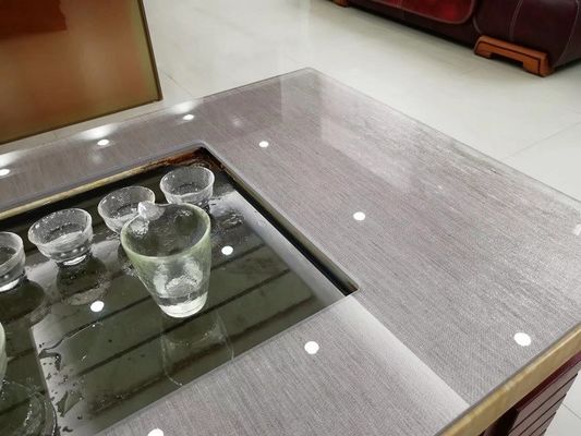 Grey Tabletop Toughened Multilayer Fabric Gelamineerde Glascomités