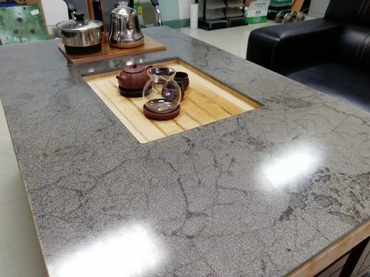 Grey Tabletop Toughened Multilayer Fabric Gelamineerde Glascomités