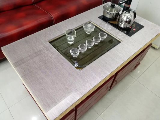 Grey Tabletop Toughened Multilayer Fabric Gelamineerde Glascomités