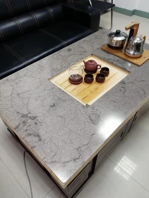 Grey Tabletop Toughened Multilayer Fabric Gelamineerde Glascomités