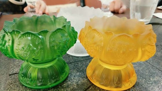 Wasverwijdering 3D Liuli Gekleurd Crystal Glasses With Lighting