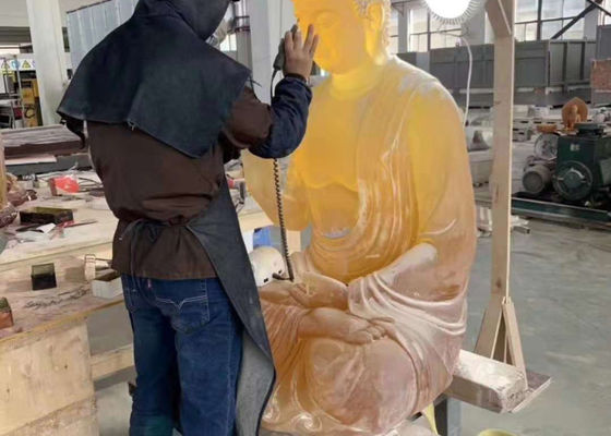 Sier Traditionele Snijdende Boedha Liu Li Glass Art