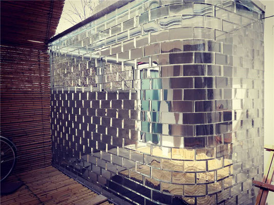 De decoratieve Externe Shopfront Gekleurde 4x4x4-Bakstenen van het Glasblok